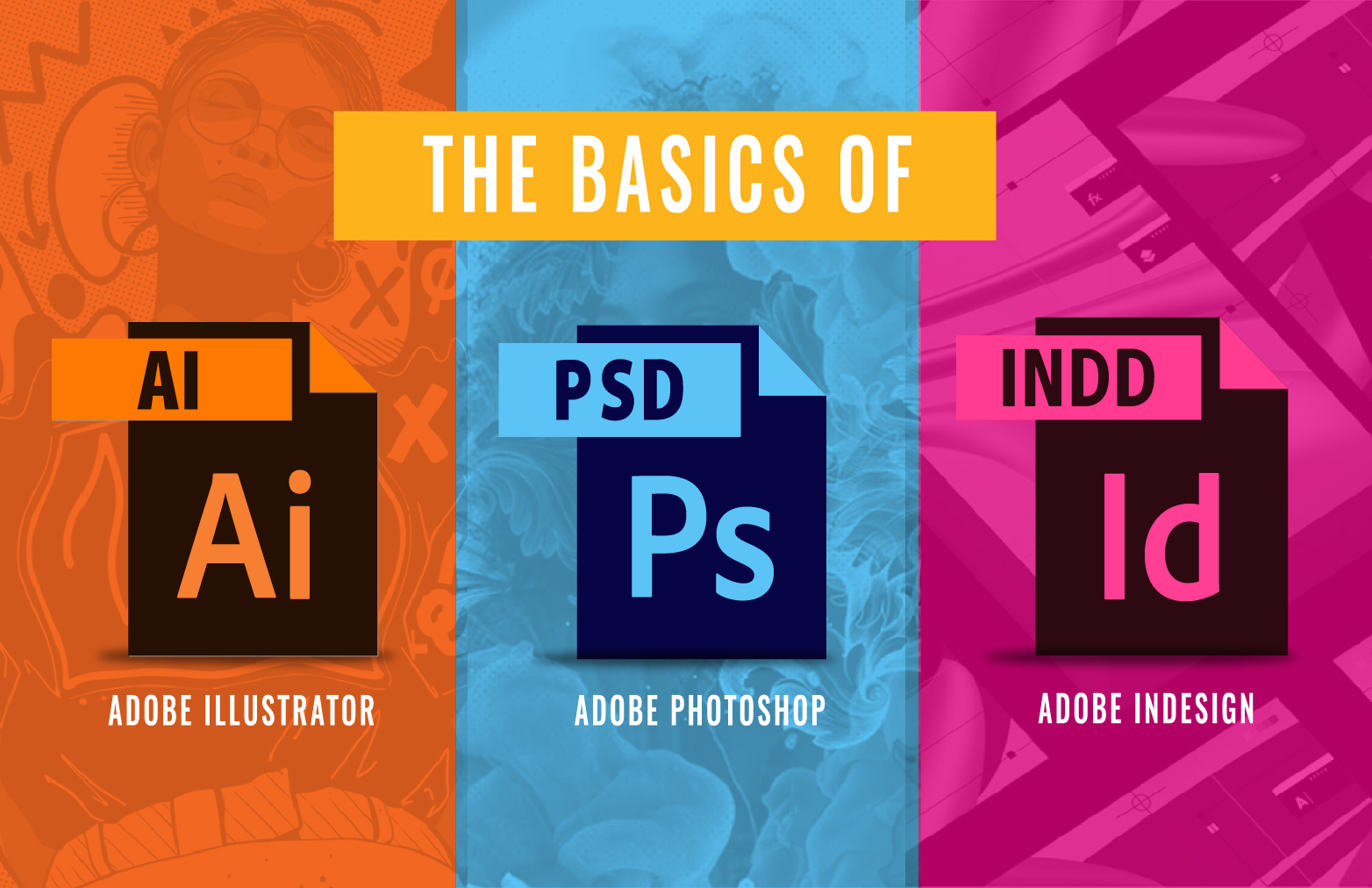 Learn Adobe Illustrator, Photoshop, Adobe Indesign